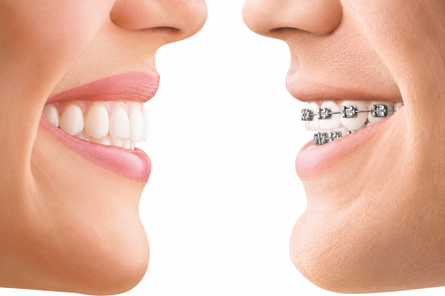 השוואה בין יישור שיניים שקוף Invisalign לסוגרים מתכתיים